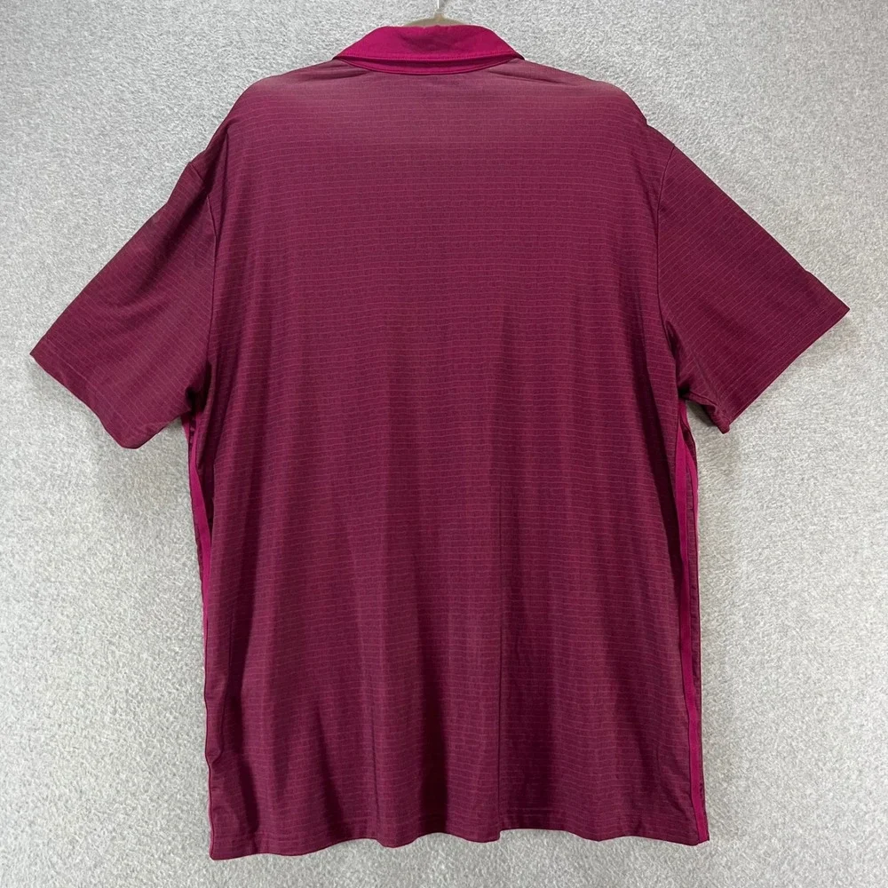 Adidas Polo Shirt Golf Mens XL Burgundy Performance Athletic Sportswear